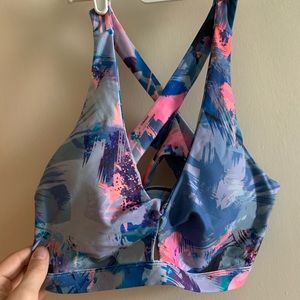 Fabletics multicolor patterned sports bra